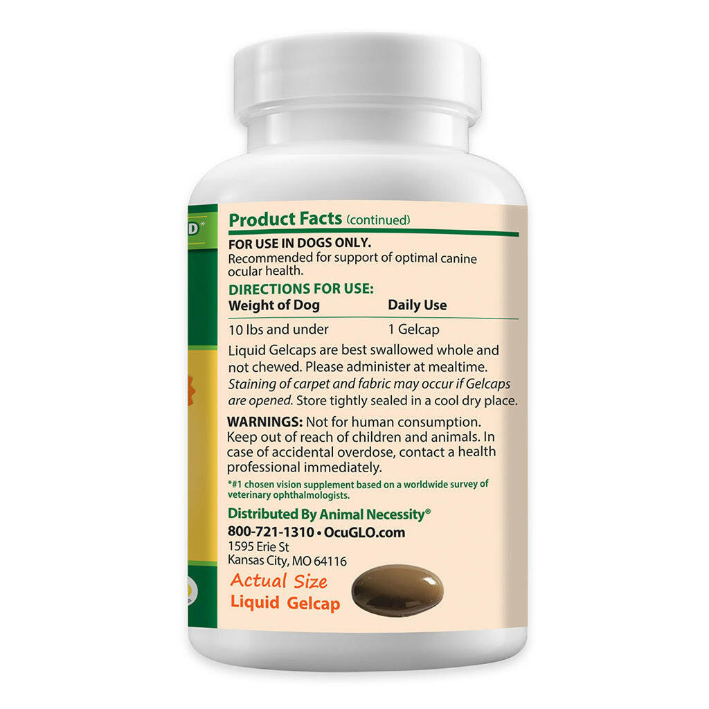 Ocu-GLO Canine Vision Liquid Gelcaps Supplement for Small Dogs