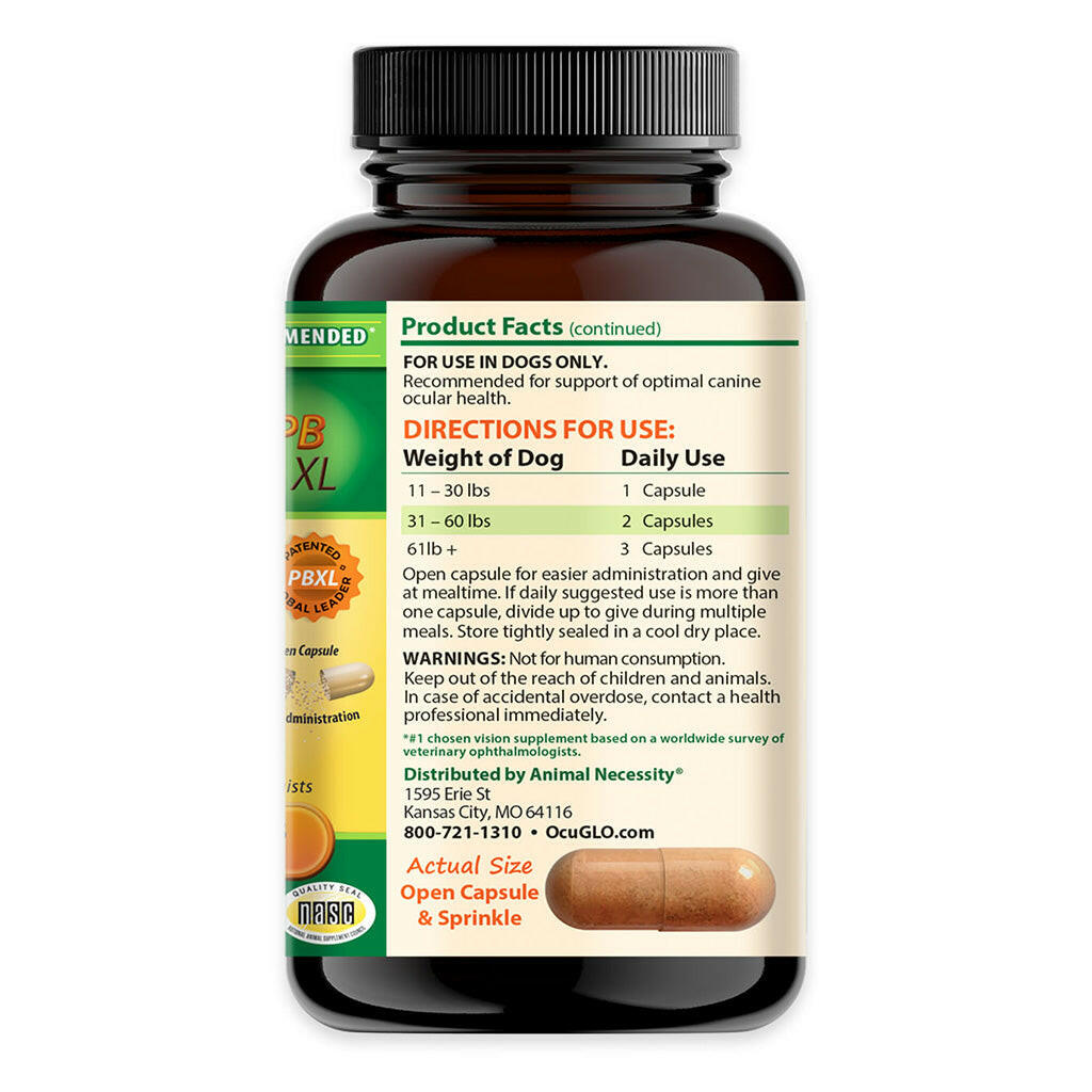 Ocu‑GLO Vision Powder Supplement PBXL for Medium and Large Dogs, 90 ct