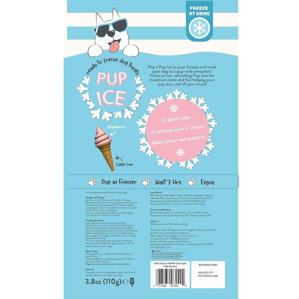 Ethical Pup Ice Waffle Cone Ready to Freeze Dog Treats, 2 pack