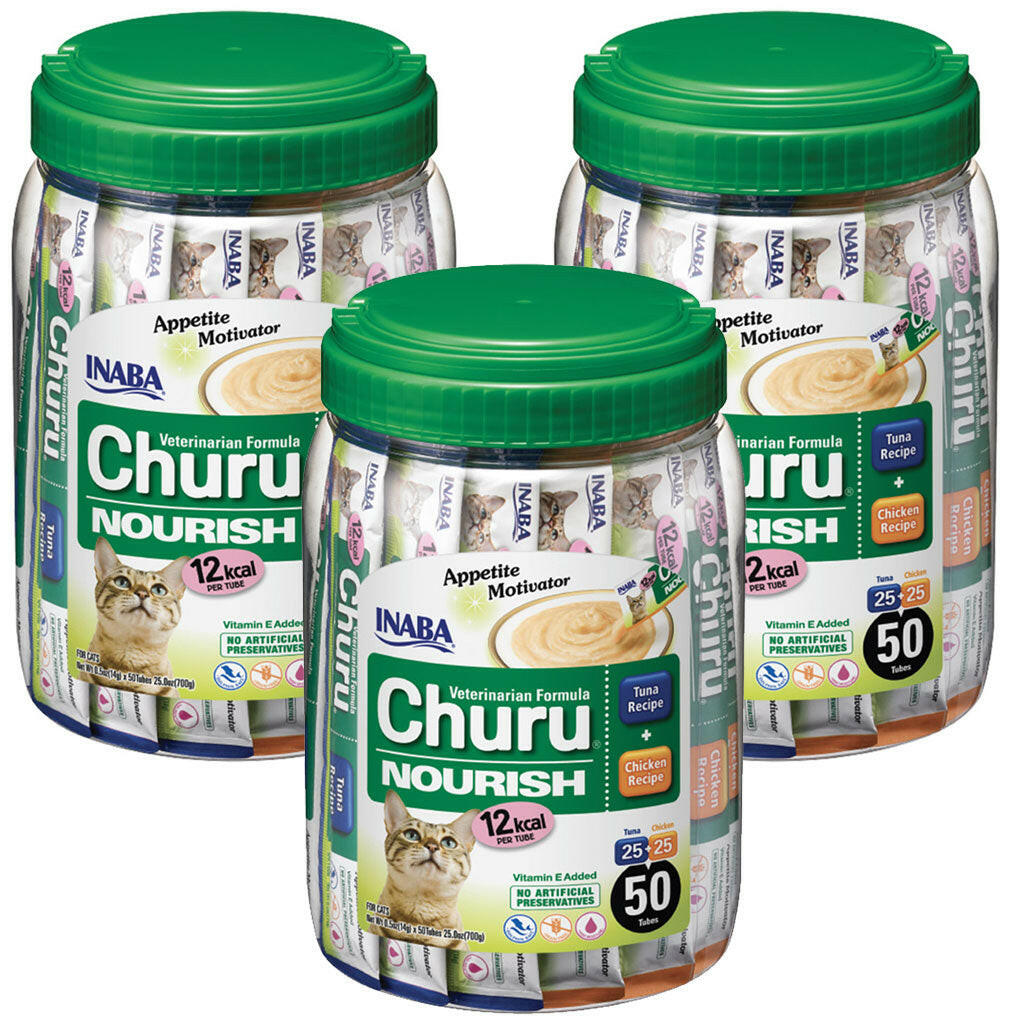 INABA Veterinarian Formula Churu Nourish, Chicken & Tuna Recipe Lickable Treats for Cats