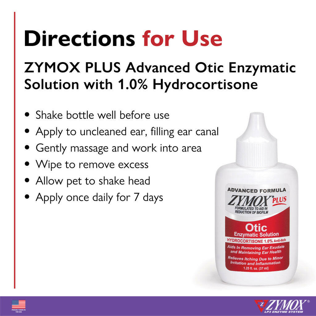 ZYMOX Plus Advanced Otic Enzymatic Solution With 1% Hydrocortisone