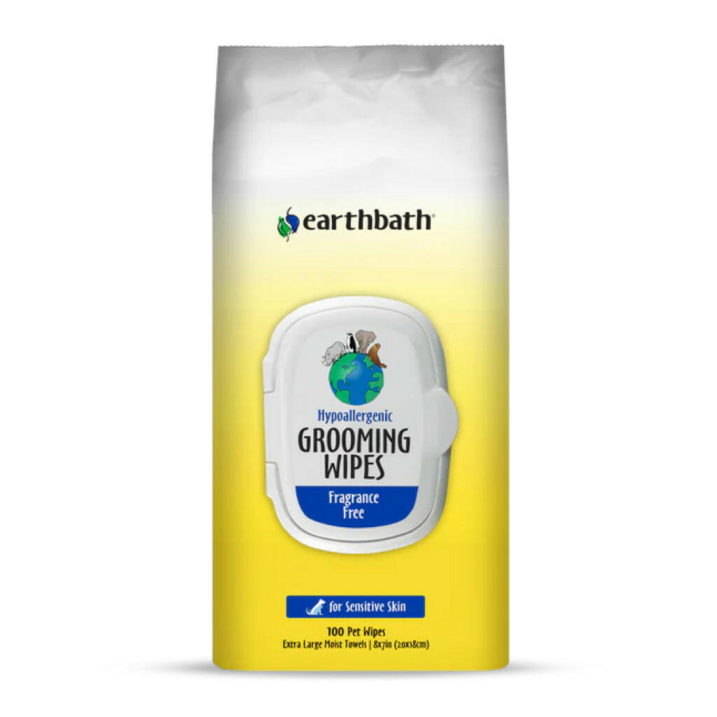 Earthbath Hypo-Allergenic Fragrance-Free Grooming Wipes for Dogs & Cats
