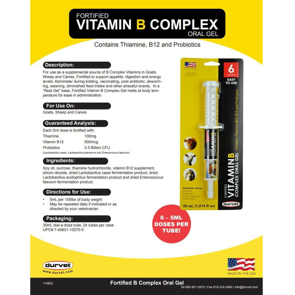 Durvet Fortified Vitamin B Complex Oral Gel (30 ml)