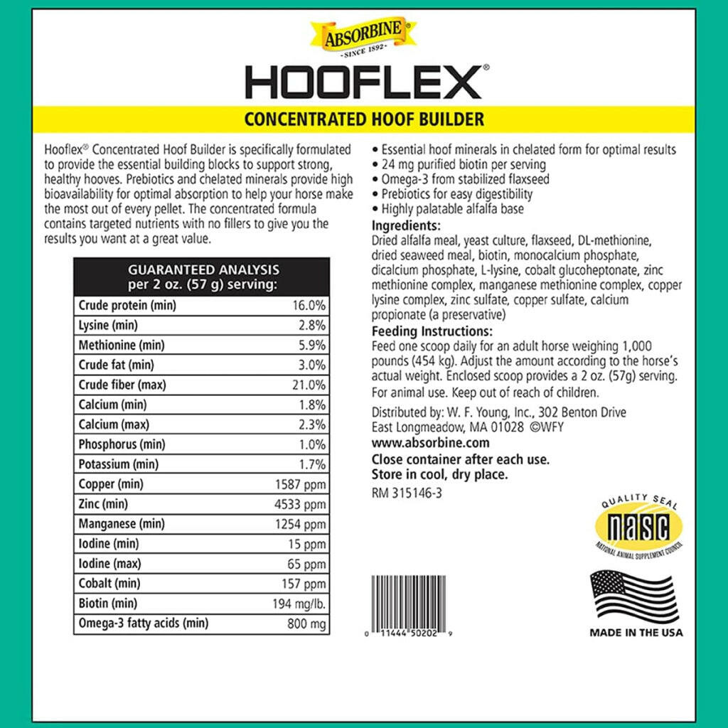 Absorbine Hooflex Concentrated Hoof Builder Pellet Supplement for Horses
