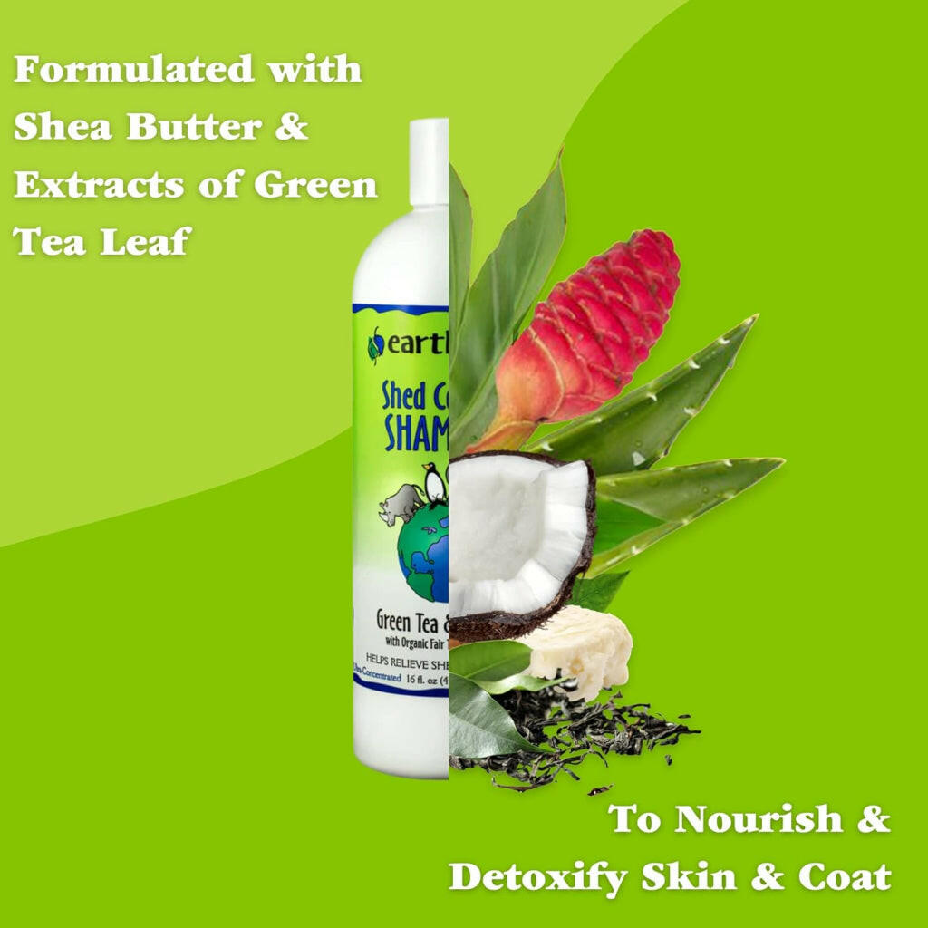 Earthbath Shed Control Green Tea & Awapuhi Shampoo for Dogs & Cats