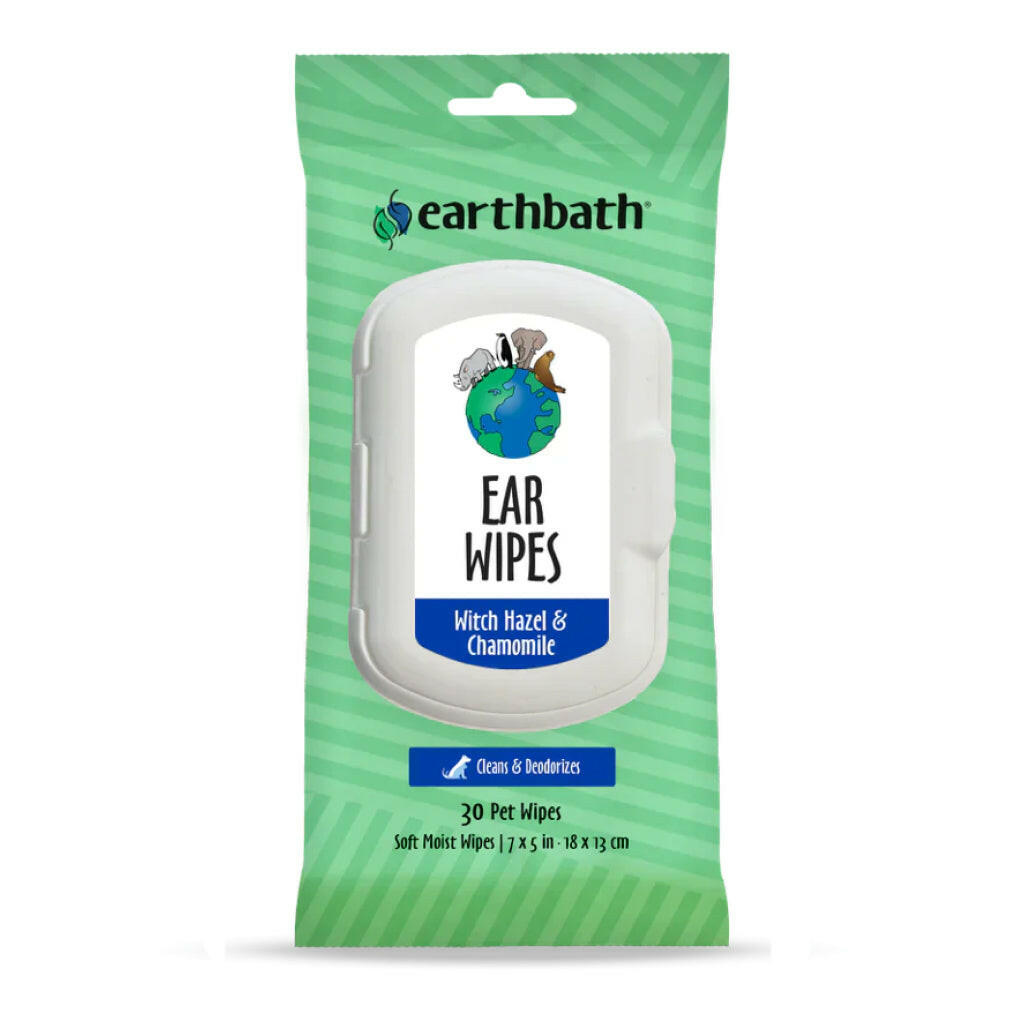 Earthbath Witch Hazel & Chamomile Ear Wipes for Dogs & Cats (30 ct)