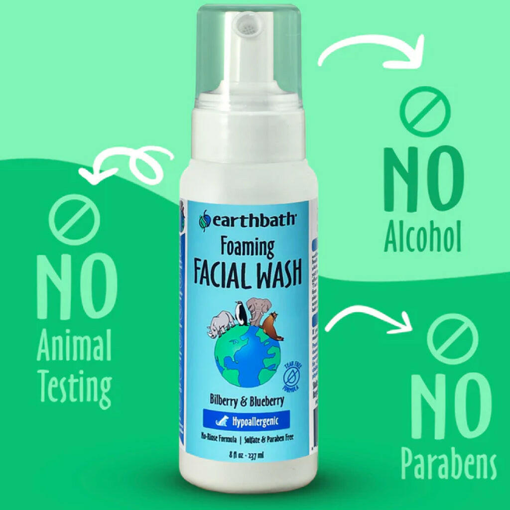 Earthbath Bilberry & Blueberry Foaming Facial Wash for Dogs & Cats (8 oz)
