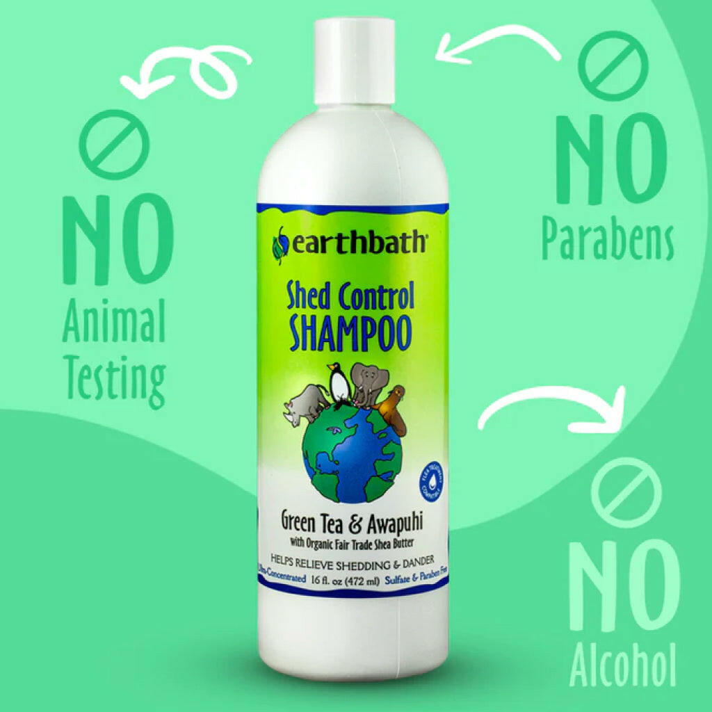 Earthbath Shed Control Green Tea & Awapuhi Shampoo for Dogs & Cats