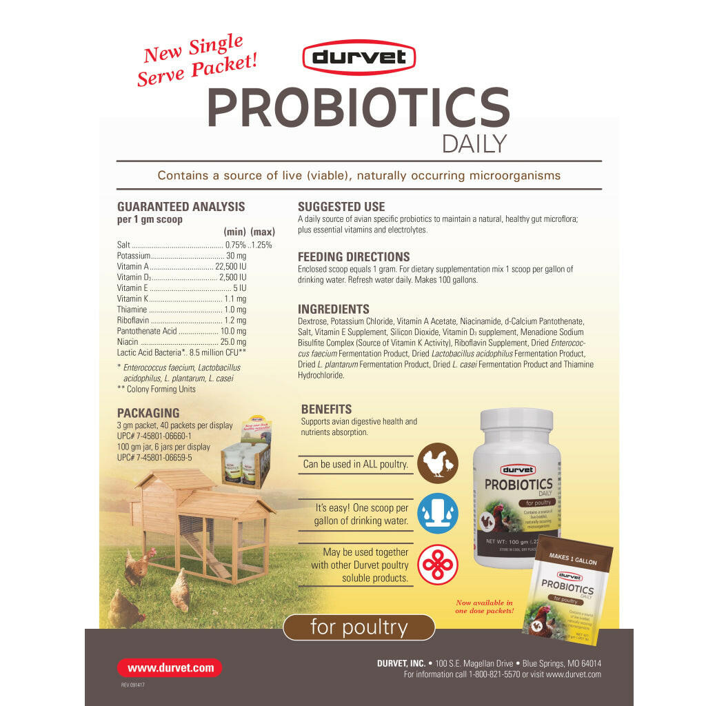 Durvet Probiotics Daily for Poultry (100 g)