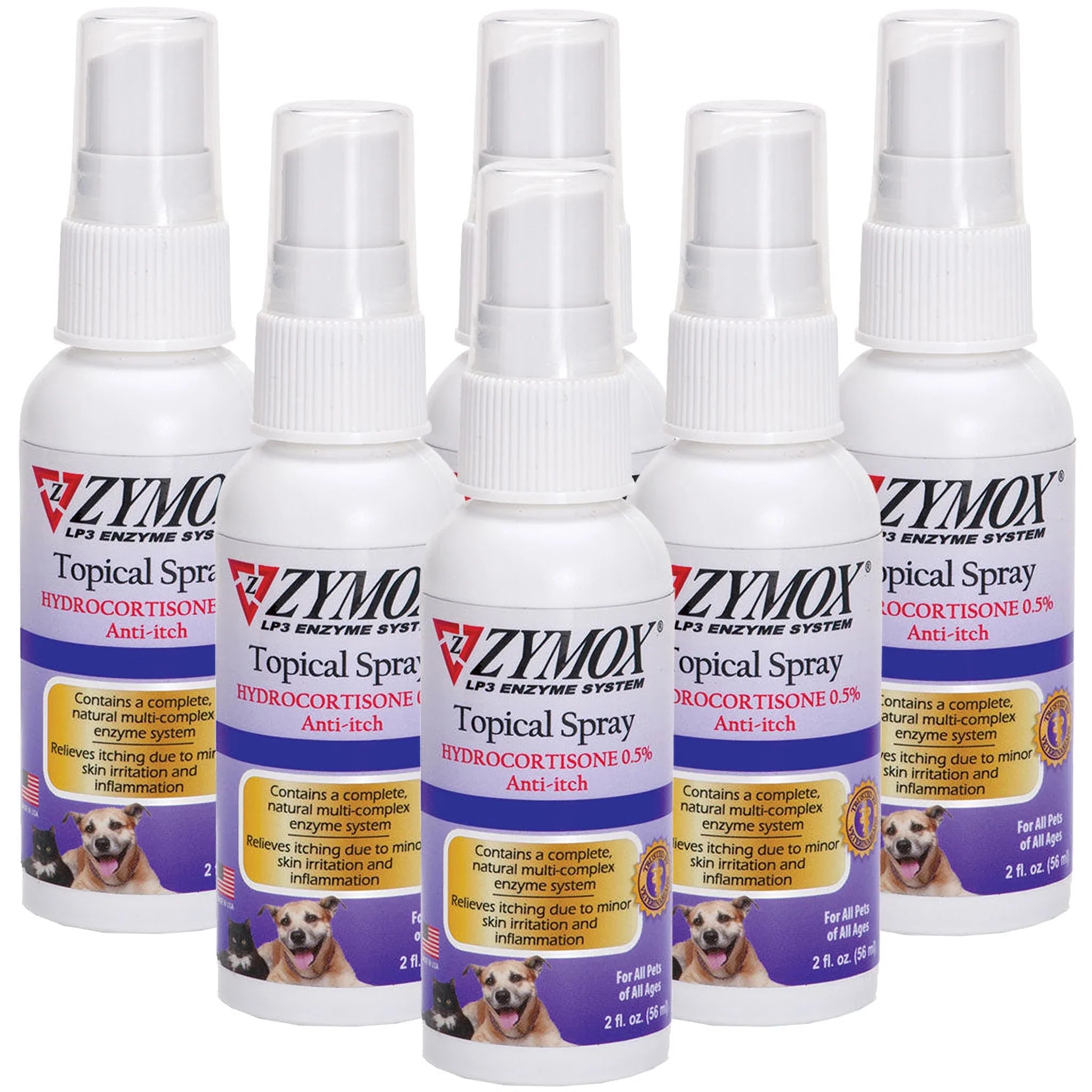 Zymox Enzymatic Topical Spray with Hydrocortisone 0.5% for Dogs & Cats