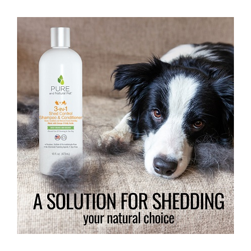 Pure & Natural Pet 3-in-1 Shed Control Shampoo & Conditioner- 16oz.
