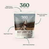 360 Pet Nutrition Beef Liver Freeze-Dried Raw Dog Food, 4-oz