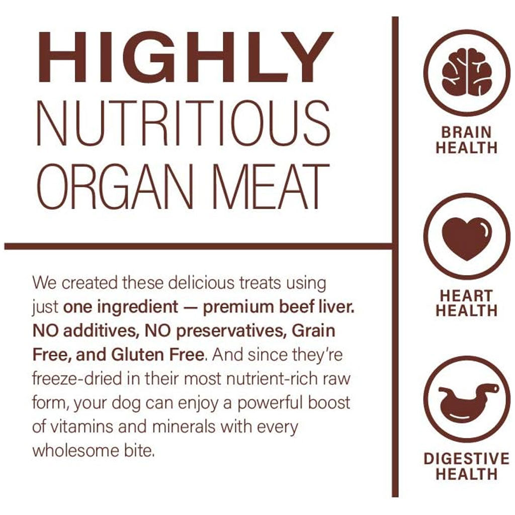 360 Pet Nutrition Beef Liver Freeze-Dried Raw Dog Food, 4-oz