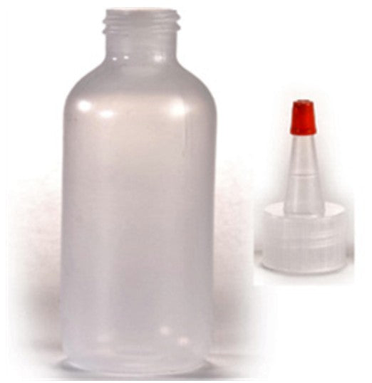 Boston Round Squeeze Bottles with Yorker Top – Available in 1/2 oz., 1 oz., 2 oz., 4 oz., and 8 oz. (Bags of 25)