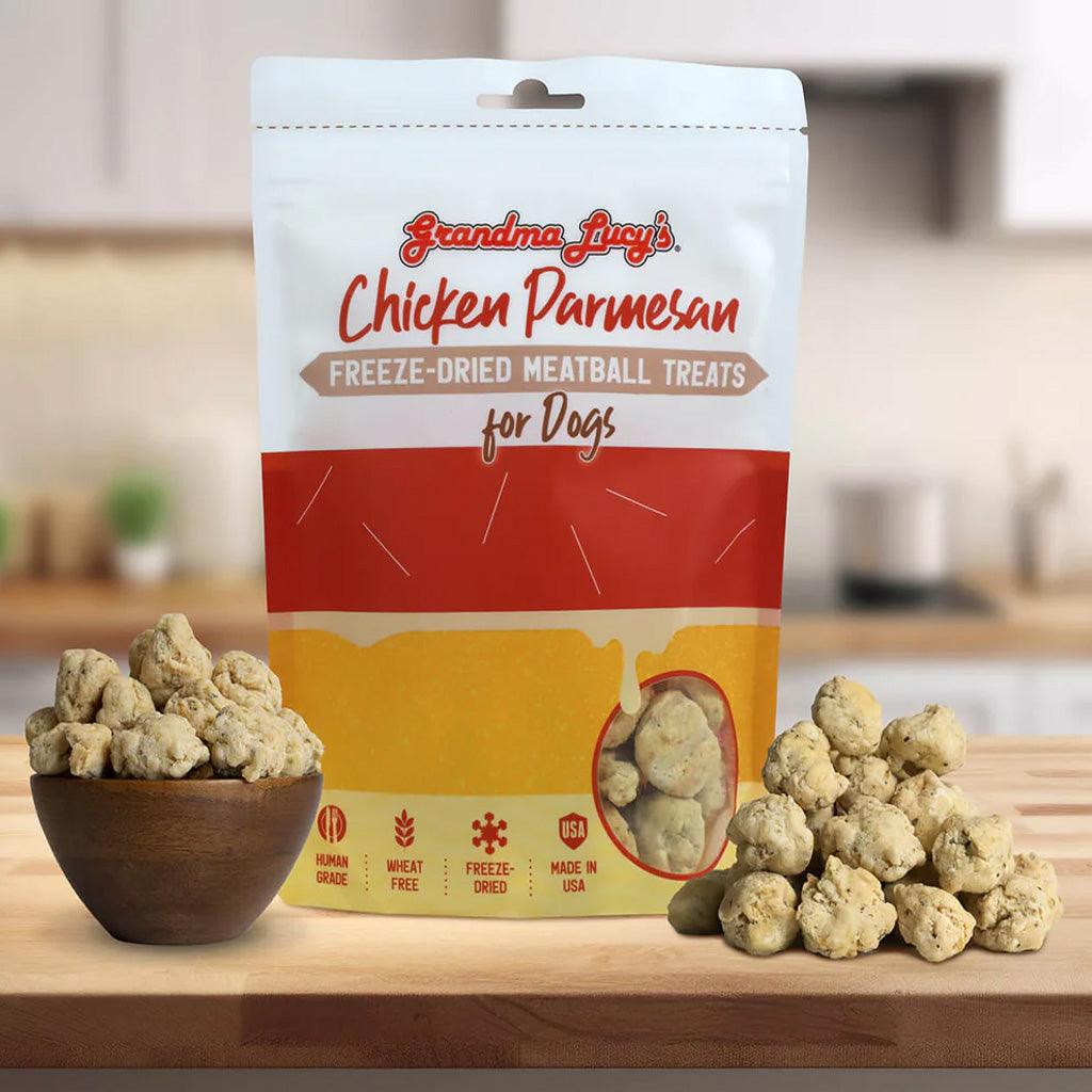 Grandma Lucy Chicken Parmesan Freeze-Dried Meatball Treats for Dogs, 3-oz