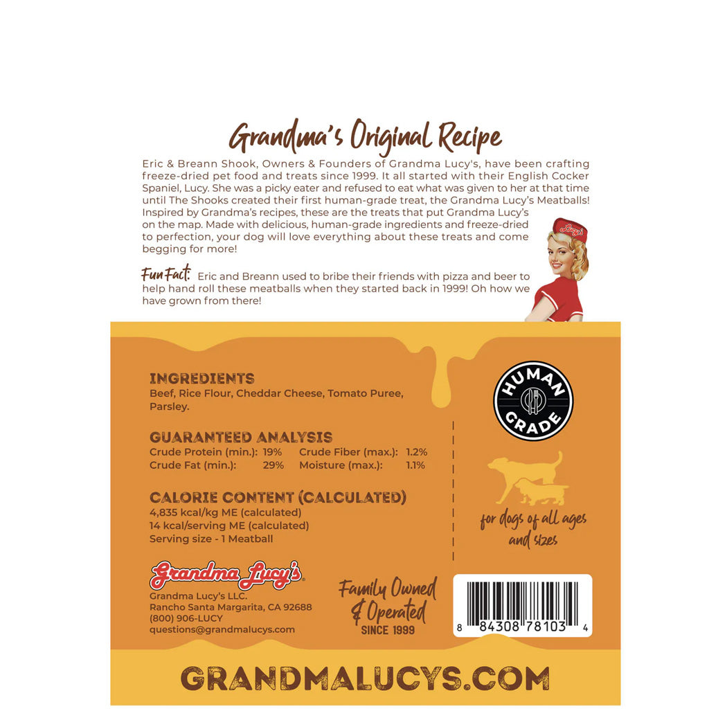 Grandma Lucy Cheeseburgers Freeze-Dried Meatball Treats for Dogs, 3-oz