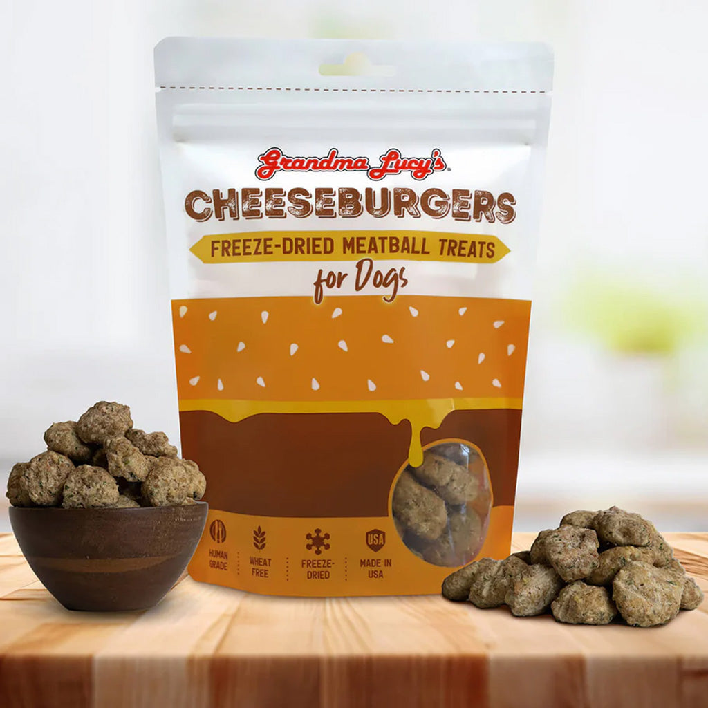 Grandma Lucy Cheeseburgers Freeze-Dried Meatball Treats for Dogs, 3-oz