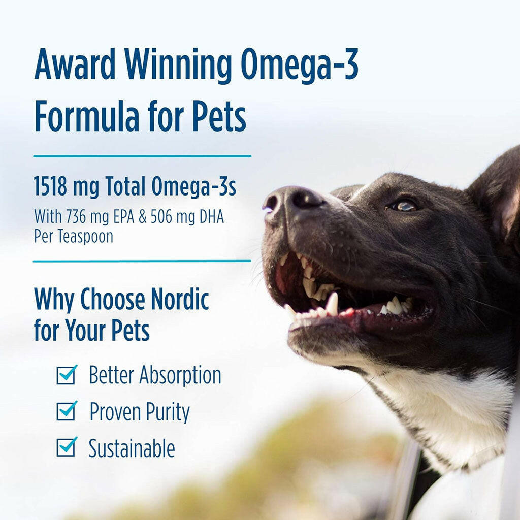 Nordic Naturals Omega-3 Pet Oil Supplements For Cats & Small Breed Dogs, 2-oz