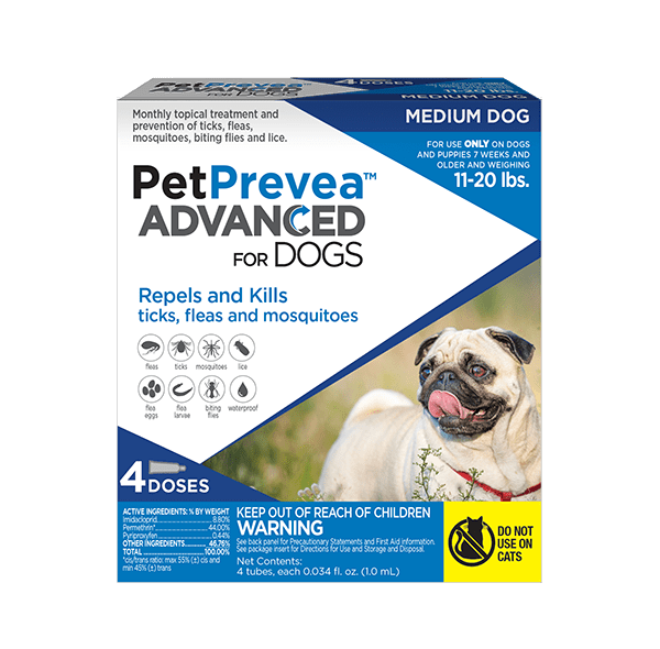 PetPrevea Advanced for Medium Dogs, 11-20lbs- 4 doses