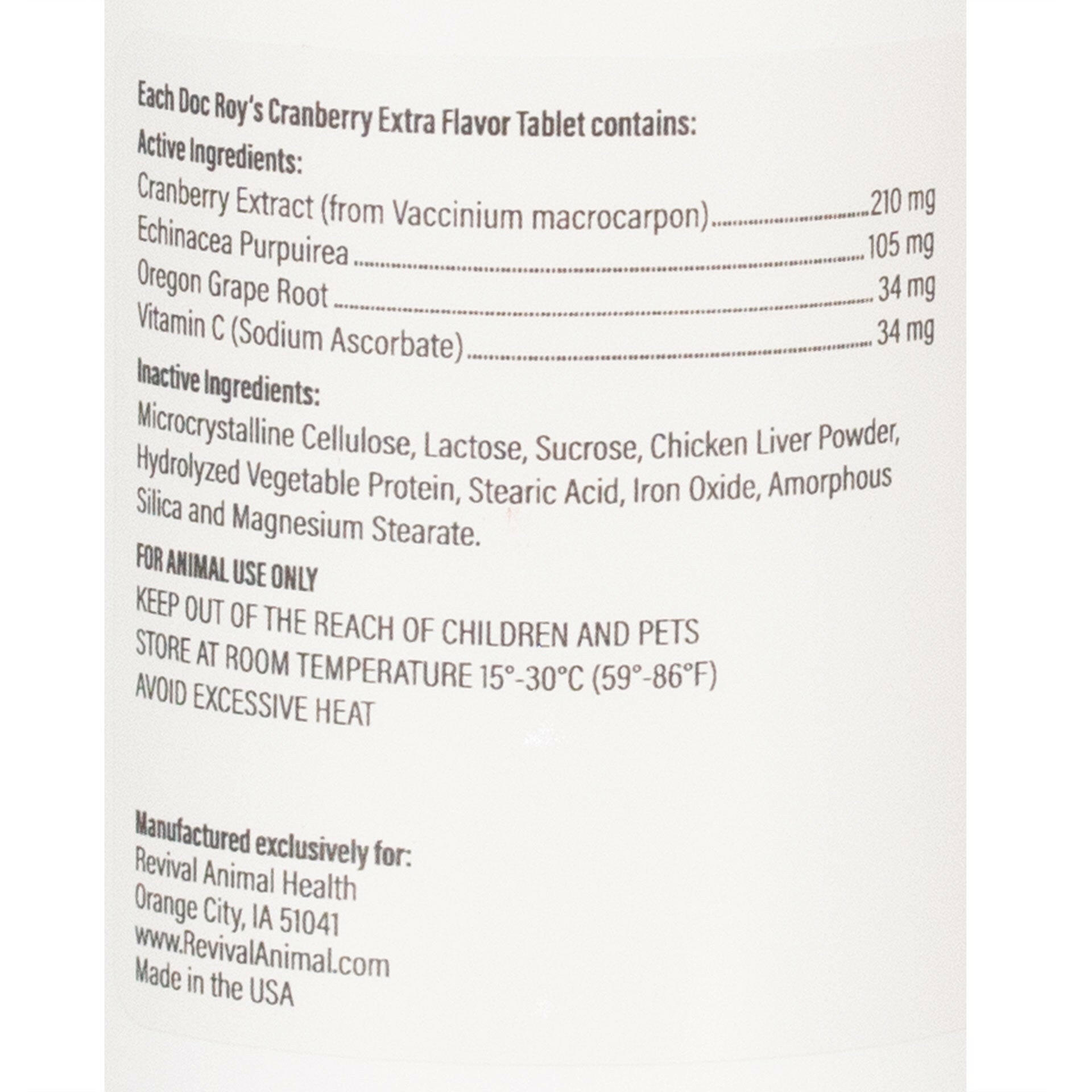 Doc Roy's Cranberry Extra for Dogs & Cats (60 tablets)