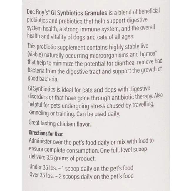 Doc Roy's GI Synbiotics for Dogs and Cats, 454 gm Granules