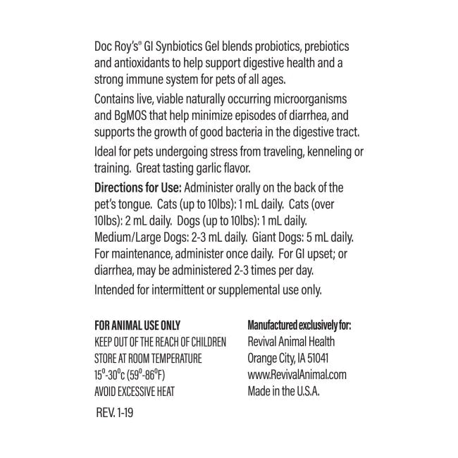 Doc Roy's GI Synbiotics Gel for Dogs and Cats