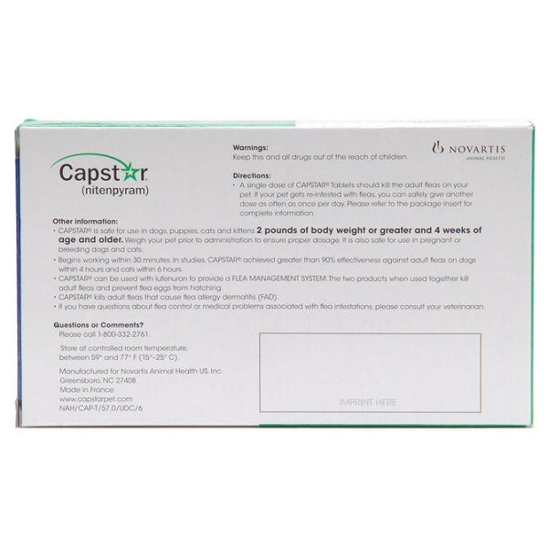 Capstar Flea Tablets - Dogs 25-125 lbs. - 6 tablets 57 mg.
