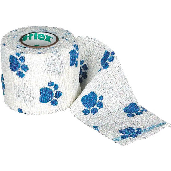 PetFlex Easy Tear Stretch Bandage - Paw Print - 2" wide - 1 roll