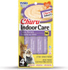 Inaba Churu Indoor Care Tuna Recipe Puree Grain-Free Lickable Treat for Cats, 0.5-oz x 4-tubes