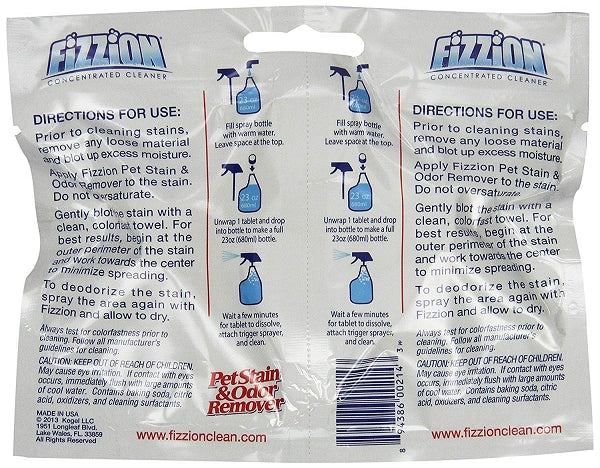 Fizzion Pet Stain and Odor Remover 2 tablet package refill