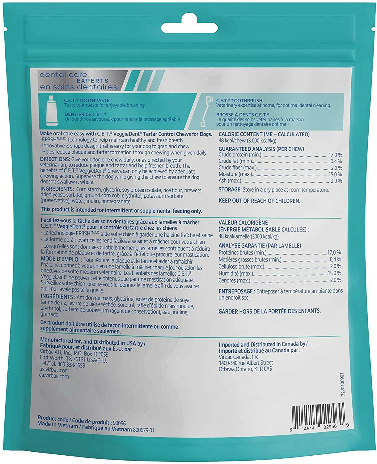 C.E.T. VeggieDent Fr3sh for Small Dogs 11-22 lbs
