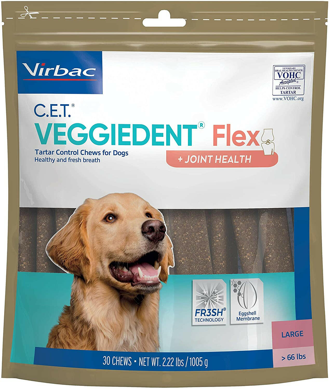C.E.T. VeggieDent Flex + Joint Health for Large Dogs Over 66lbs