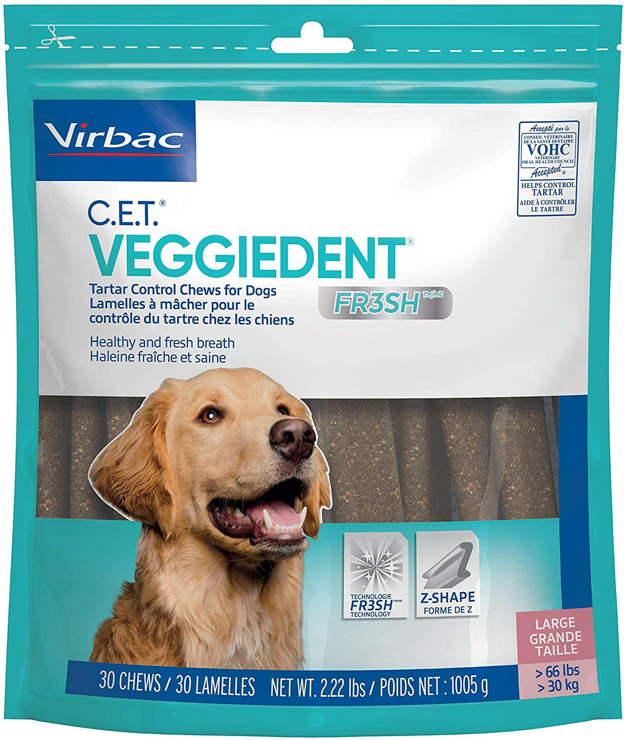 C.E.T. VeggieDent Fr3sh for Large Dogs Over 66 lbs