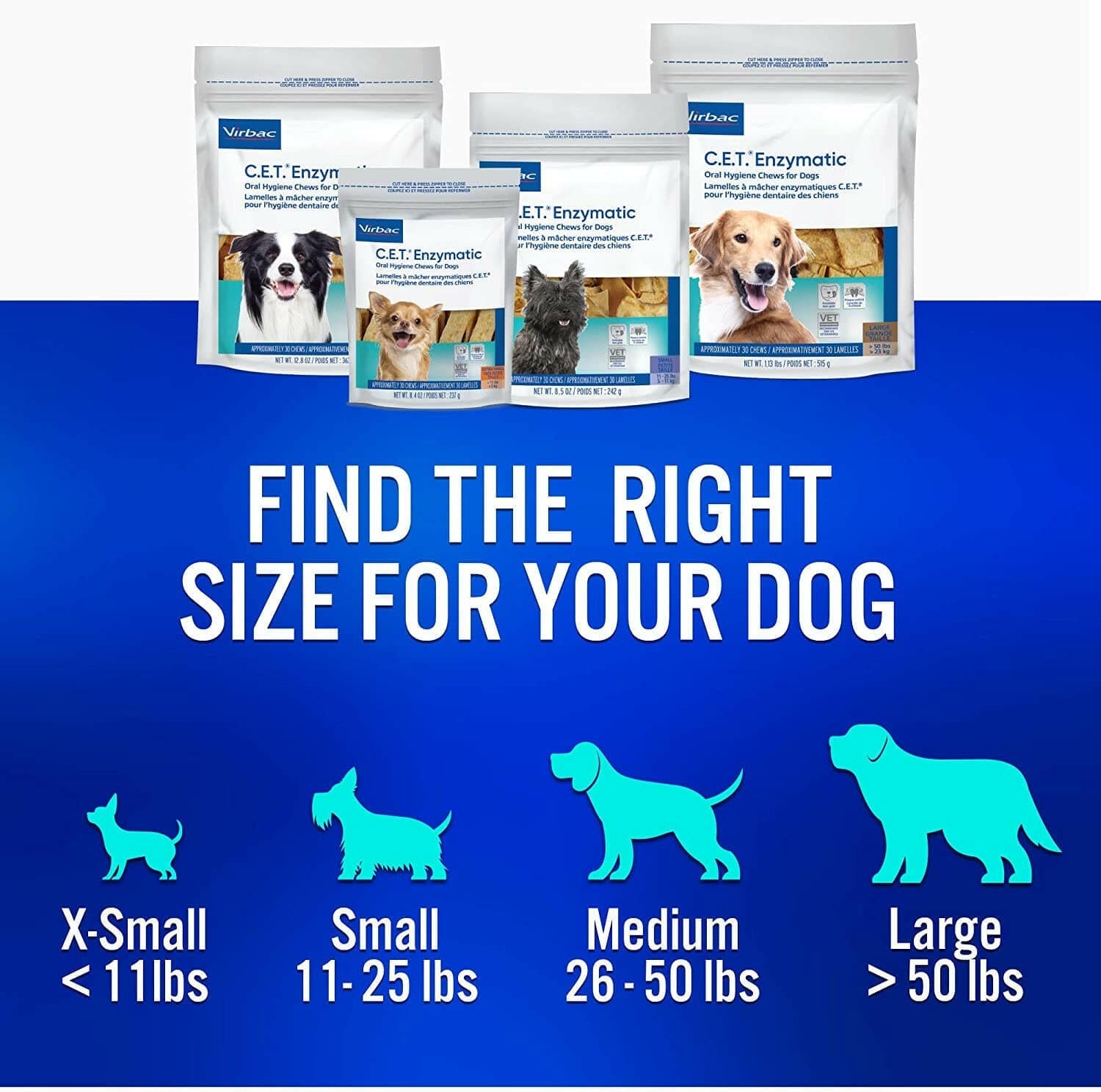 C.E.T. Enzymatic Dental Chews for Extra Small Dogs Under 11 lbs