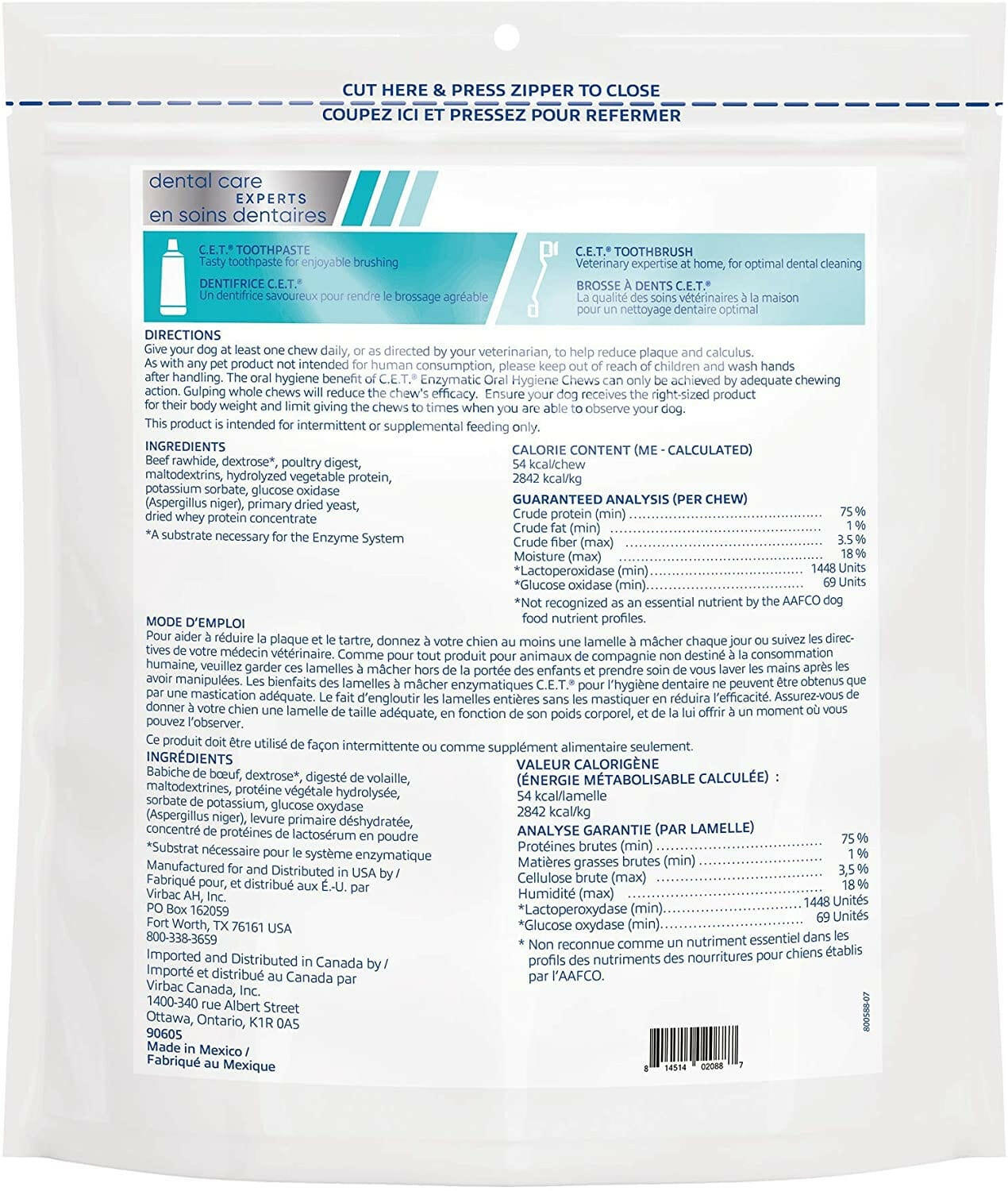 C.E.T. Enzymatic Dental Chews for Medium Dogs 26-50 lbs