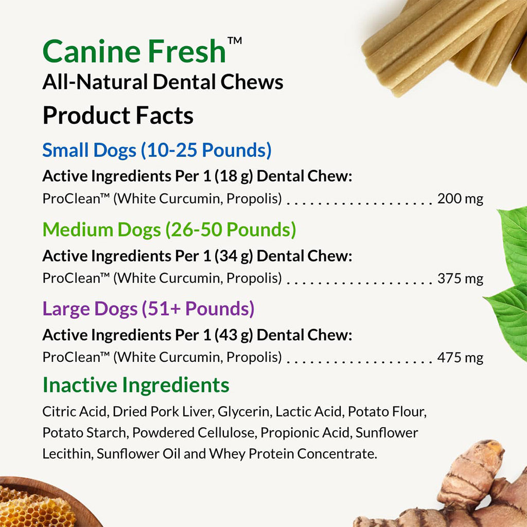 Ultimate Pet Nutrition Canine Fresh All-Natural Dental Chews for Small Dogs 10-25 lbs, 30 count