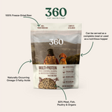 360 Pet Nutrition Multi-Meat Freeze-Dried Raw Complete Meal for Adult Dogs
