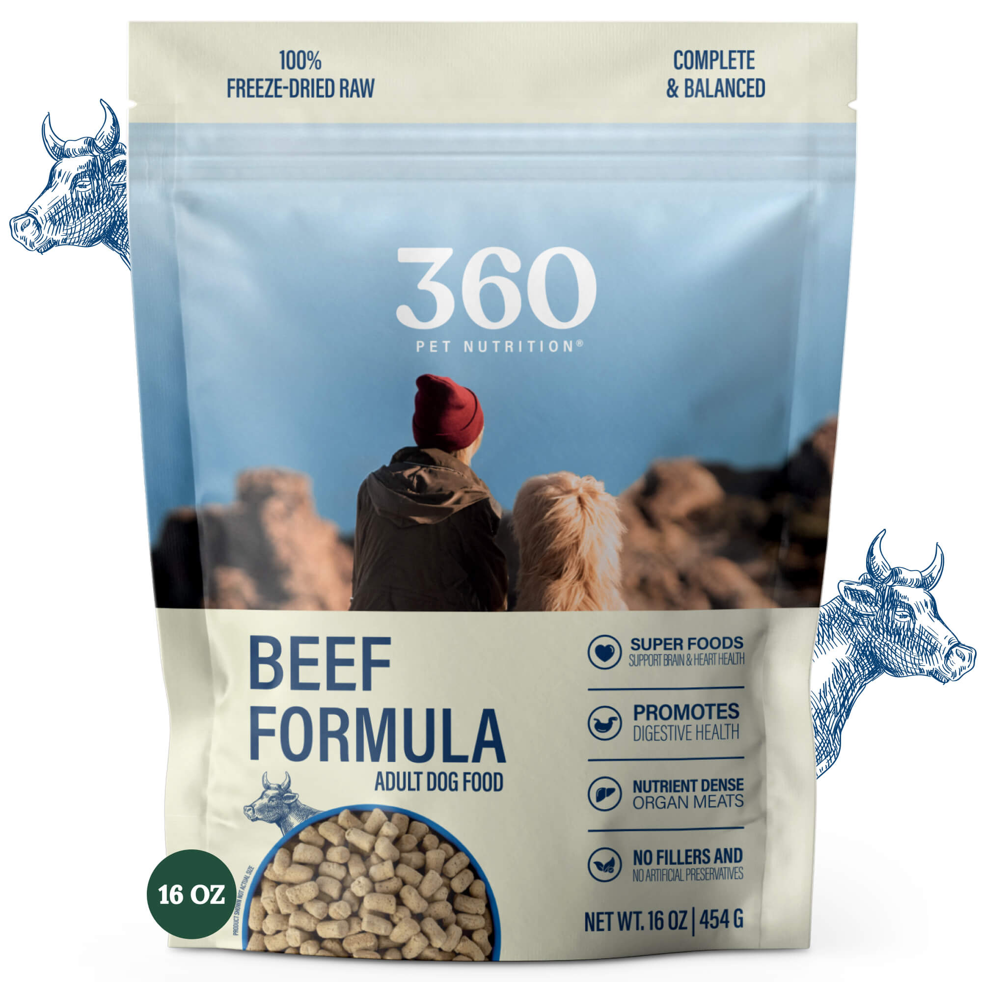 360 Pet Nutrition Beef Formula Freeze-Dried Raw Dog Food