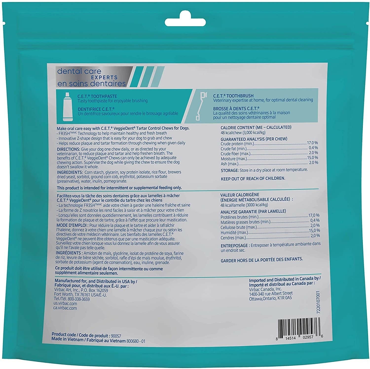 C.E.T. VeggieDent Fr3sh for Medium Dogs 22-66 lbs