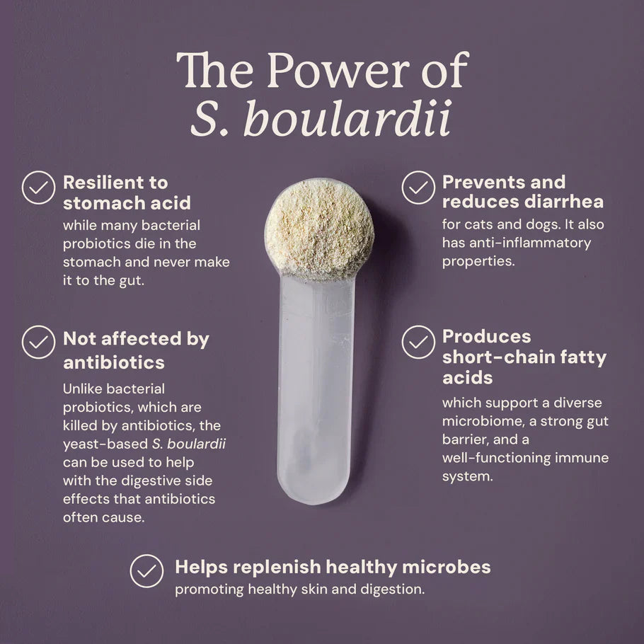 Animal Biome S.boulardii + FOS Probiotic + Prebiotic Powder for Dogs & Cats