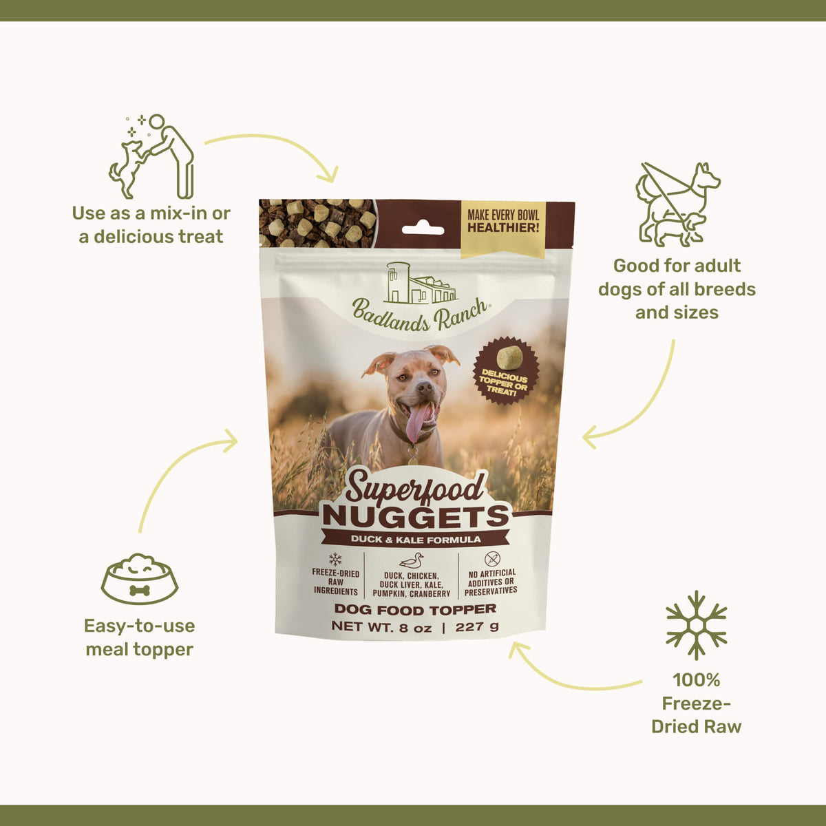 Badlands Ranch Superfood Nuggets Dog Food Topper