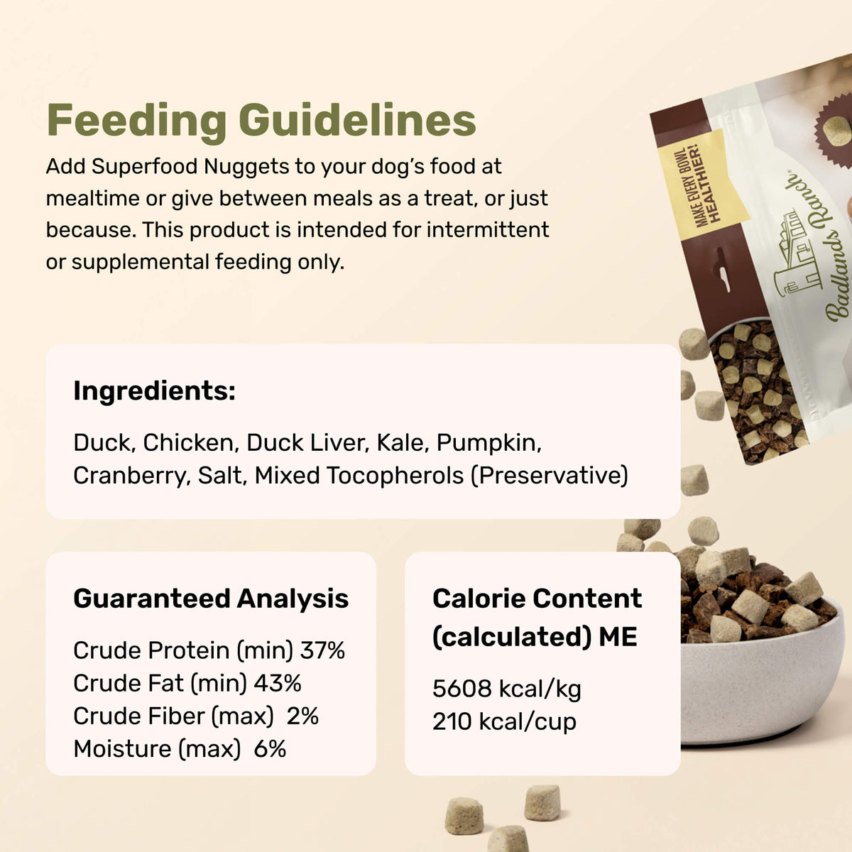 Badlands Ranch Superfood Nuggets Dog Food Topper