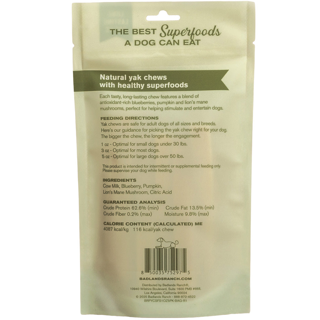 Badlands Ranch Superchew Superfood Formula Dog Chews, Small, 1-oz, 5-count