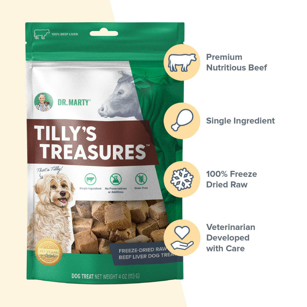 Dr. Marty Tilly's Treasures Freeze-Dried Beef Liver Dog Treats, 4oz