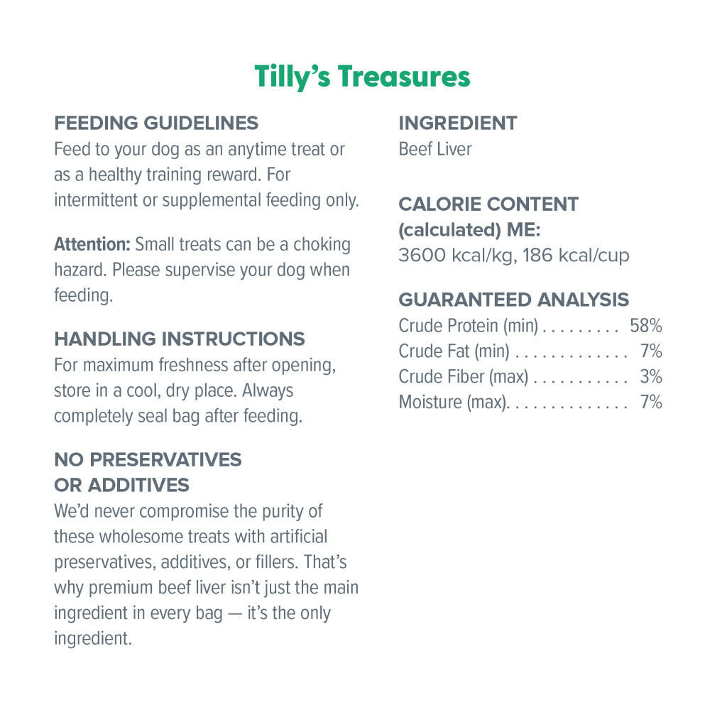 Dr. Marty Tilly's Treasures Freeze-Dried Beef Liver Dog Treats, 4oz