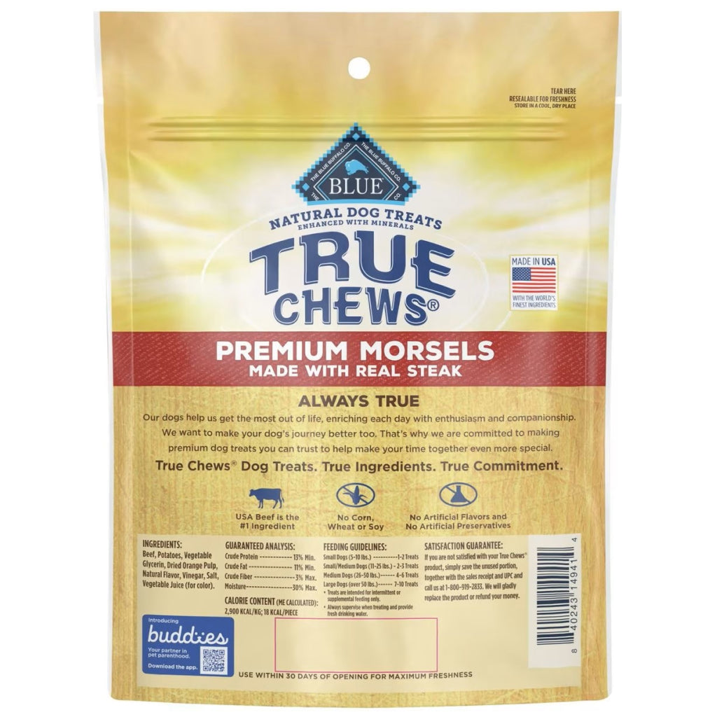 Blue Buffalo True Chews Premium Morsels Steak Treats For Dogs (10 oz)
