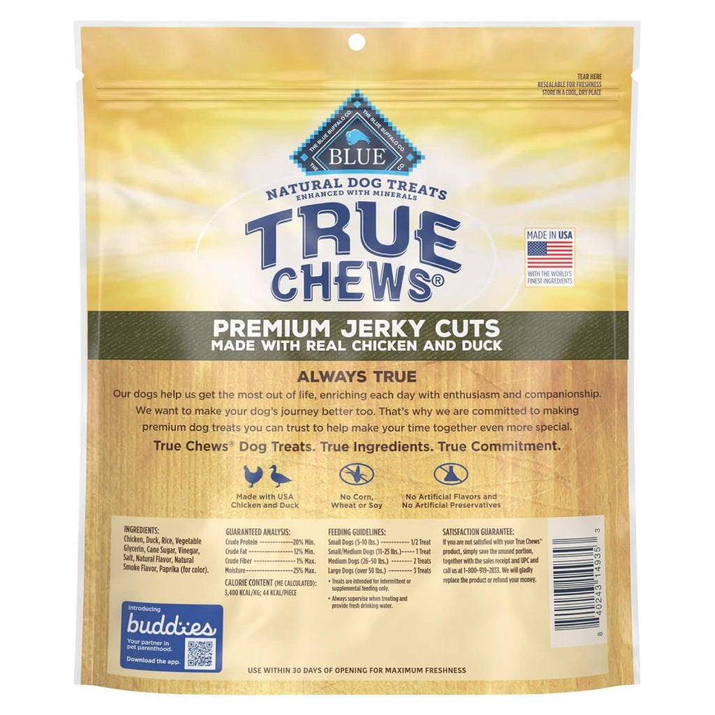 Blue Buffalo True Chews Premium Jerky Cuts Chicken & Duck Jerky Treats For Dogs (22 oz)