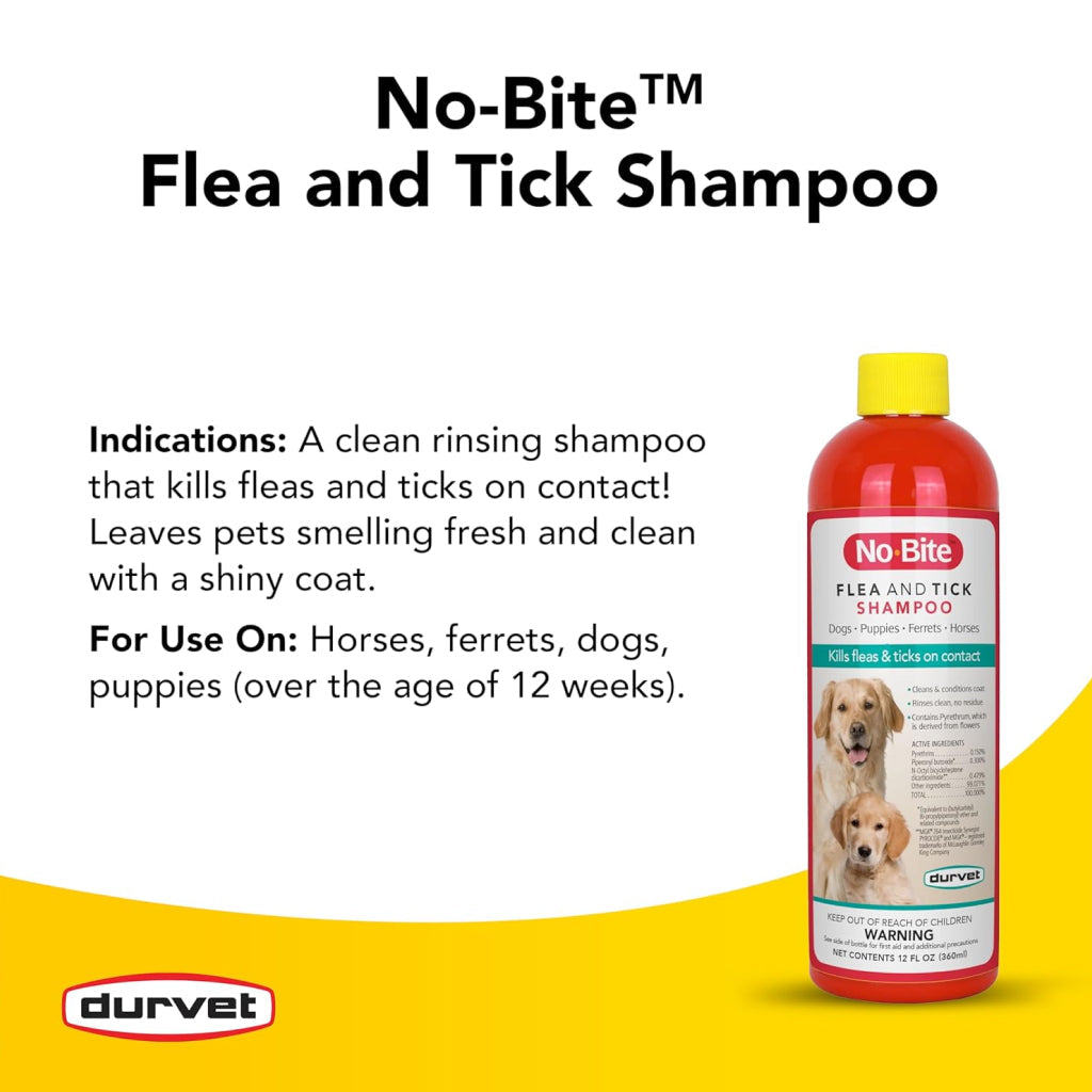 Durvet No-Bite™ Flea and Tick Shampoo for Dogs & Puppies, 12 oz