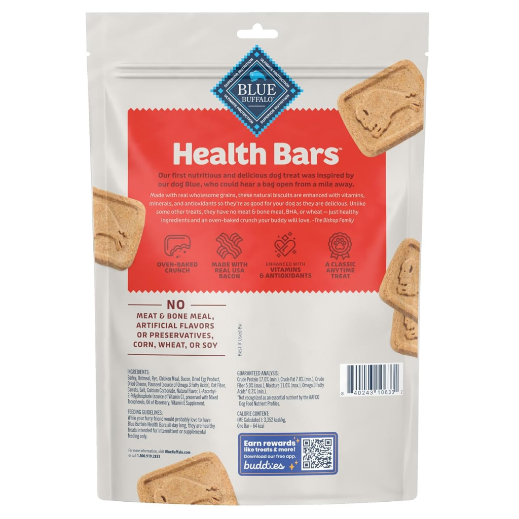 Blue Buffalo Health Bars Bacon, Egg & Cheese Biscuits for Dogs