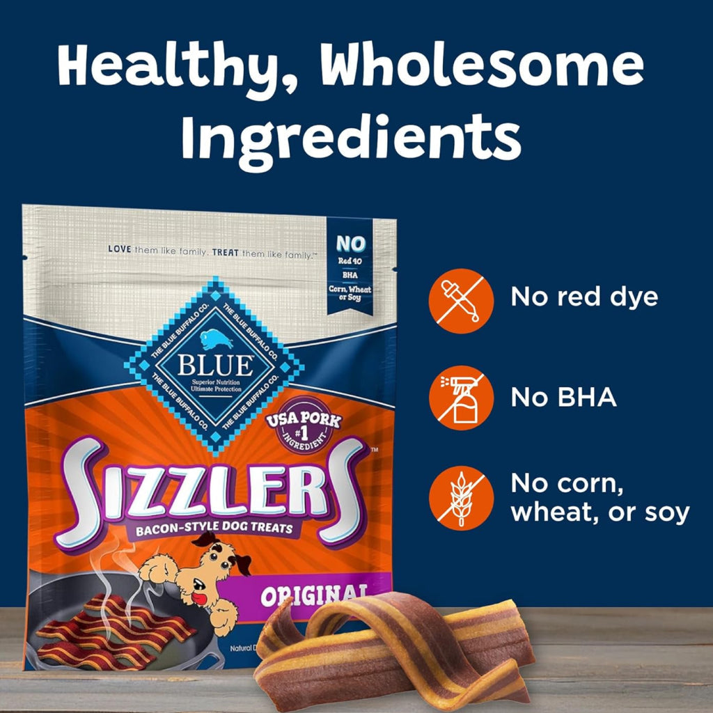 Blue Buffalo Sizzlers Bacon-Style Treats For Dogs